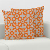 Floral Field - Orange Grey