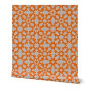 Floral Field - Orange Grey