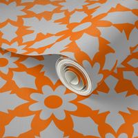 Floral Field - Orange Grey