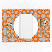 Floral Field - Orange Grey