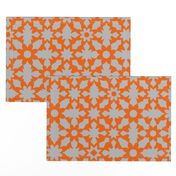 Floral Field - Orange Grey