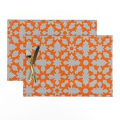 Floral Field - Orange Grey