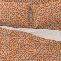 Floral Field - Orange Grey