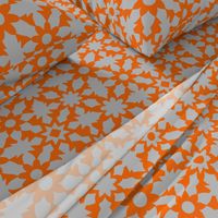 Floral Field - Orange Grey