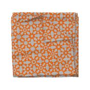 Floral Field - Orange Grey