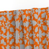 Floral Field - Orange Grey