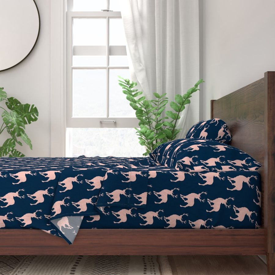 Buck- coral/navy - Sweetbrook- baby girl woodland nursery