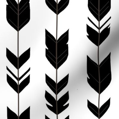 Arrow Feathers - black and white