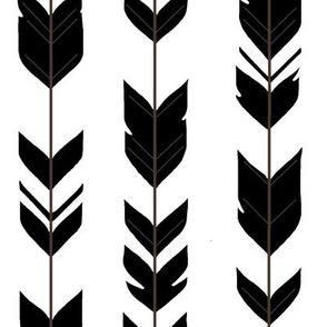 Arrow Feathers - black and white