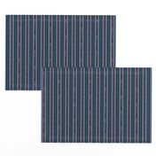 JP3 -  Fizzy Jagged Stripes in  Slate Blue and Rusty Brown