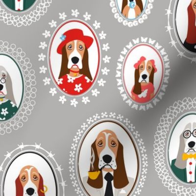 Basset family portraits cool grey