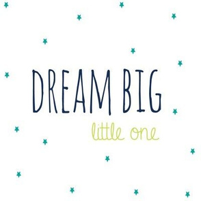 Dream Big Little One in Lime Navy and Teal Stars