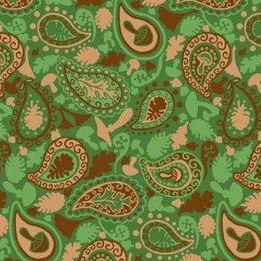 Autumn Paisley // Green and Brown