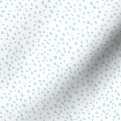 Soft Blue Dots on White - Snowfall