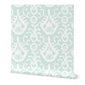 Mint/white Ikat