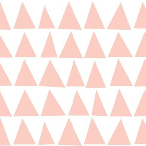 Blush Pink Triangles on White by Minikuosi