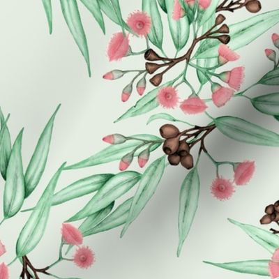 Gumnuts Eucalyptus Pastel Pink & Chalk Green, Smaller