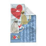 cats at home 2024 tea towel calendar