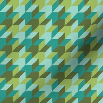 harlequin houndstooth in teal and jade