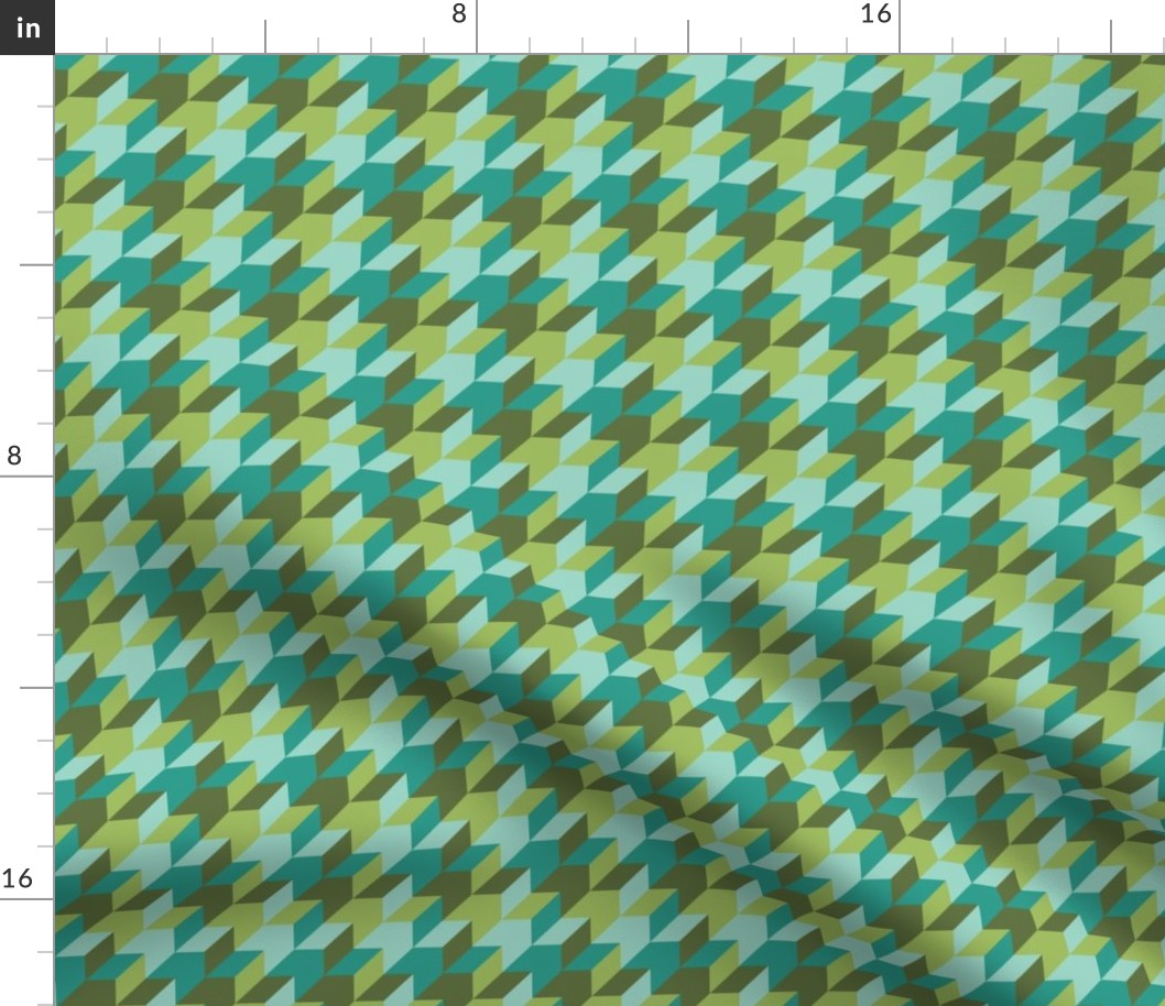 harlequin houndstooth in teal and jade