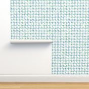 painted houndstooth - blue and green