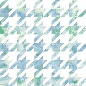 painted houndstooth - blue and green