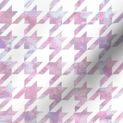 paint swirl houndstooth - pink and purple