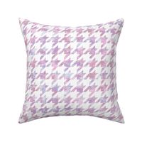 paint swirl houndstooth - pink and purple