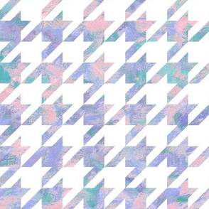 painted houndstooth - pink, purple and teal