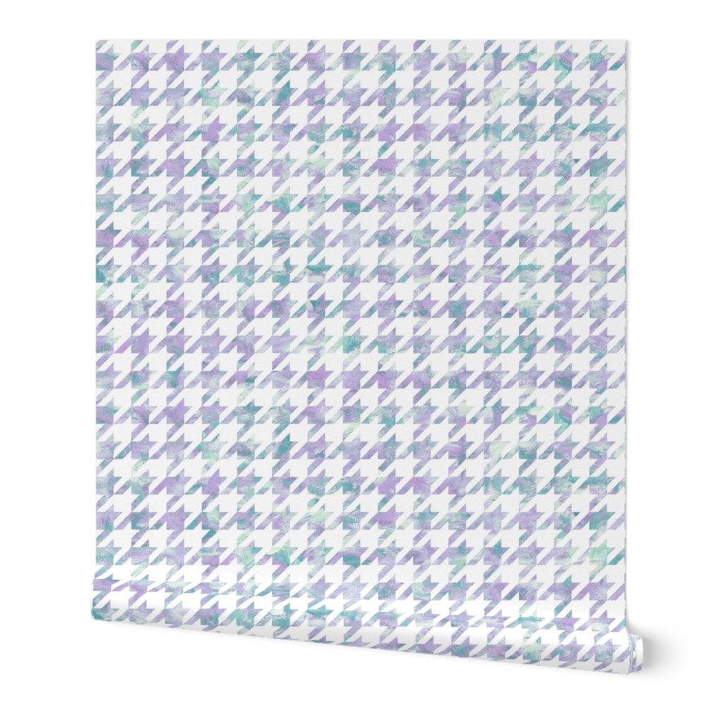 painted houndstooth - teal and purple