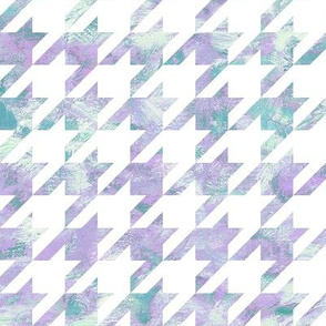 painted houndstooth - teal and purple