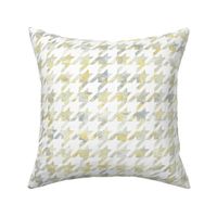 painted houndstooth - yellow and grey