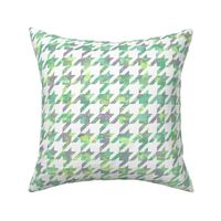 painted houndstooth - lime, purple and green