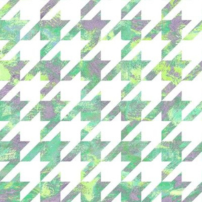 painted houndstooth - lime, purple and green