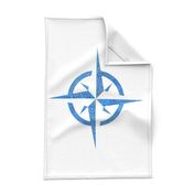 Compass Rose Tea Towel White