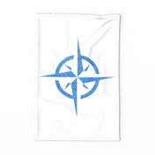 Compass Rose Tea Towel White