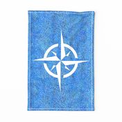 Compass Rose Lapis Tea Towel