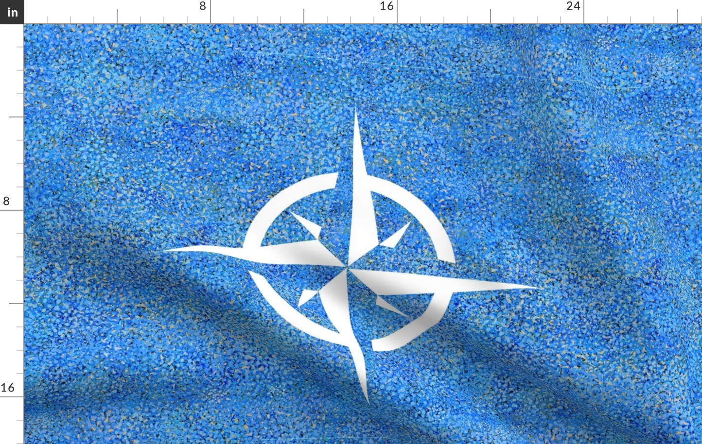 Compass Rose Lapis Tea Towel