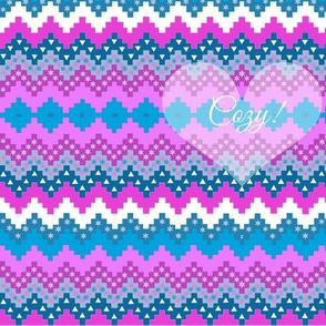 Christmas Snowflake, Holiday Stripe, Cozy , Holidays fabric, Pink and teal, hygge,