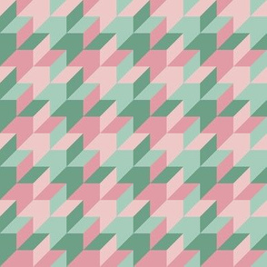 harlequin houndstooth - hyacinth and mint