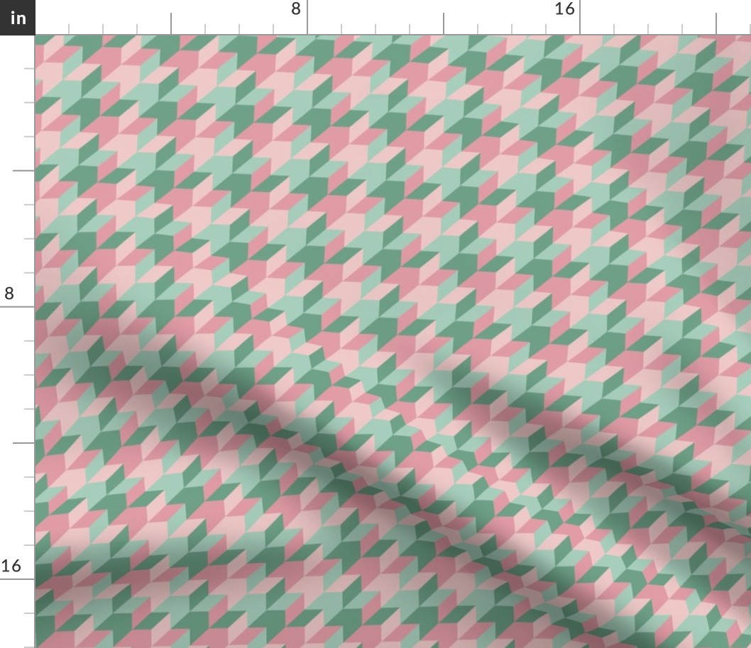 harlequin houndstooth - hyacinth and mint