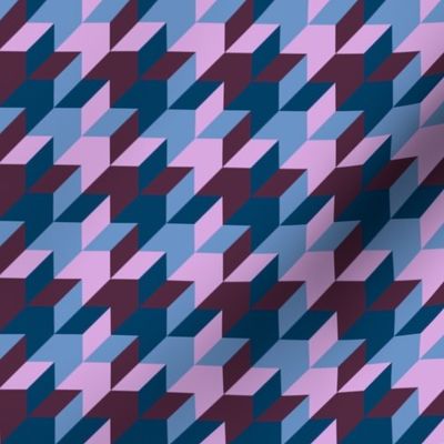 harlequin houndstooth - twilight mauve and blue