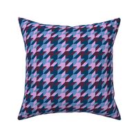 harlequin houndstooth - twilight mauve and blue