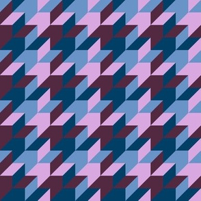 harlequin houndstooth - twilight mauve and blue