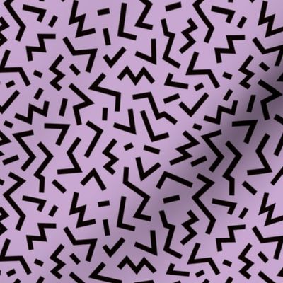 Cool geometric eighties retro confetti style memphis zigzag strokes violet fall