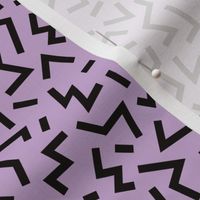 Cool geometric eighties retro confetti style memphis zigzag strokes violet fall