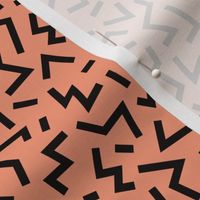 Cool geometric eighties retro confetti style memphis zigzag strokes orange fall