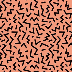 Cool geometric eighties retro confetti style memphis zigzag strokes orange fall