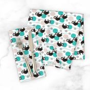Adorable little baby sloth print jungle trees pura vida collection fall teal blue XS