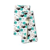 Adorable little baby sloth print jungle trees pura vida collection fall teal blue XS